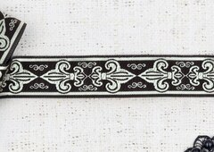 Тесьма жаккард, ш. 3,2 см, коричневый