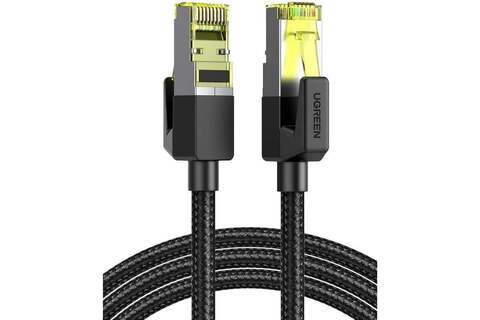 Кабель  UGREEN NW150 (80425) CAT7 Shielded Round Cable оплеткаed Modular Plugs, 5м, черный