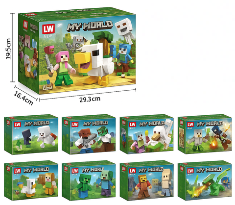 Конструктор Мой Мир Герои с Ципой, 8 видов в уп 16шт. Цена за шт.