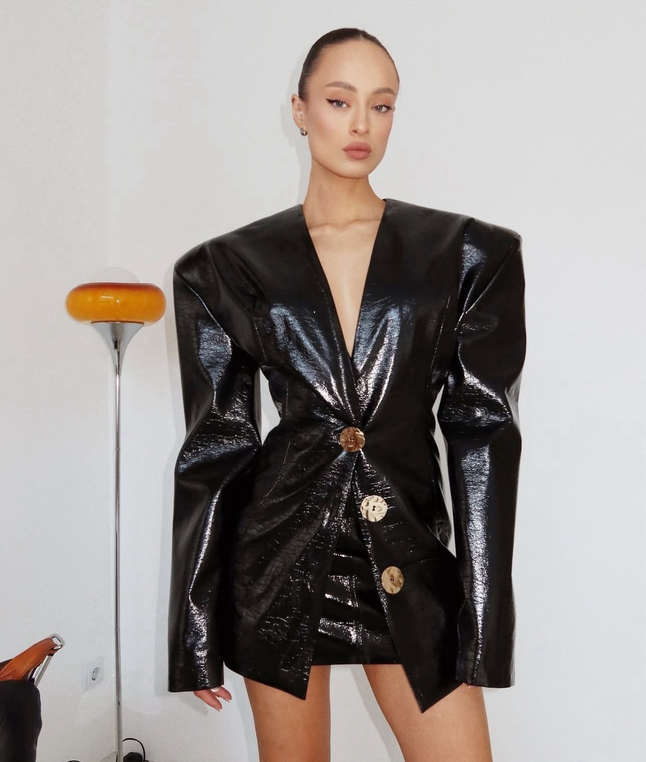 Мини юбка с высокой талией