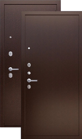 Теплая дверь входная Феррони Прагматик металл/металл, 2 замка, 1,2 мм металл, (медь антик+медь антик)
