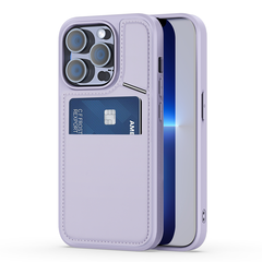 Чехол фиолетового цвета с MagSafe и подставкой-картхолдером от Dux Ducis для iPhone 13 Pro, серия Rafi II Mag Series