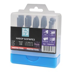 Набор бор-фрез твердосплавных 10шт HM TiALN S=6мм Mini-Box H-Tools 116002FHT