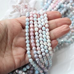 Бусины стеклянные перламутровый микс, круглые 6 мм, К166