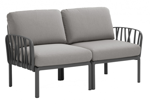 Диван пластиковый с подушками Nardi Komodo 2, антрацит, серый