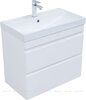 Aquanet 348181 Тумба с раковиной Слим 80 2 ящ. цв.белый сатин (348181)