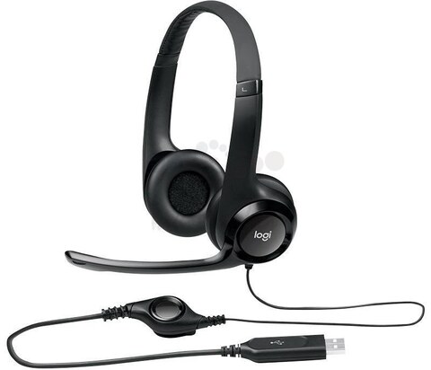 Гарнитура Logitech Headset H390 USB black (USB, кабель 1.9м) (981-000803)