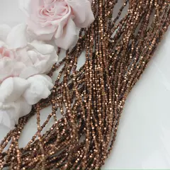 Гематин гематит, кубик усеченый, 1,8 мм, шоколад, 1 нить, ГМ099