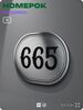 Номерок на дверь квартиры 665, для кабинета, офиса, шильдик 9 х 7 см, серебристый, Айдентика Технолоджи