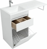 Aquanet 239298 Тумба c раковиной Токио 110 L напольная 1 ящик, б/к цвет белый глянец (239298)