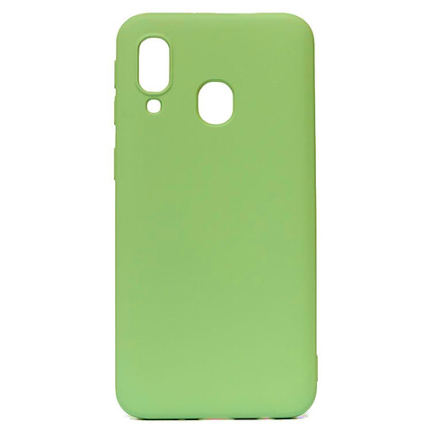 Чехол для Samsung (A405) Galaxy A40 Софт тач мягкий эффект / микрофибра светло-зеленый