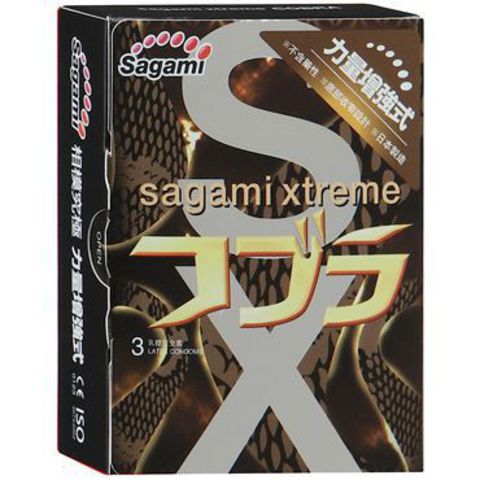 Суженные к основанию презервативы Sagami Xtreme COBRA - 3 шт. - Sagami Sagami Xtreme Sagami Xtreme Cobra №3