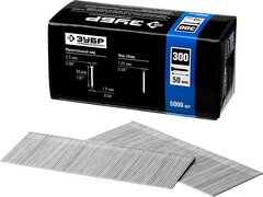 ЗУБР тип 18GA (47/300/F) 50 мм, 5000 шт, гвозди для нейлера, Профессионал (31830-50)