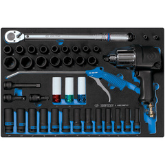 KING TONY (9-44803AMPV01) Набор пневмоинструмента 1/2" с принадлежностями, ложемент, 41 предмет