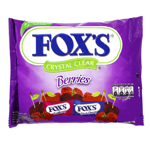 Конфеты Fox's Crystal Clear Berries со вкусом черешни и малины, 125 гр