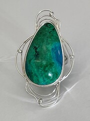 Хризоколла Ф (кольцо из серебра)
