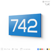 Номер на дверь 742, табличка на дверь для офиса, квартиры, кабинета, аудитории, склада, голубая 120х70 мм, Айдентика Технолоджи