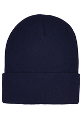 Шапка с подворотом темно-синяя