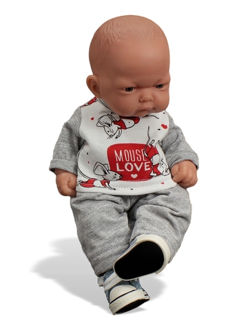 Костюм с красным жилетом - На кукле. Одежда для кукол, пупсов и мягких игрушек.