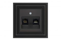 Розетка Телефонная и Компьютерная (RJ11+RJ45) Белая LIREGUS RETRO