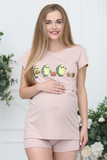 Пижама для беременных и кормящих 12726 бежевый