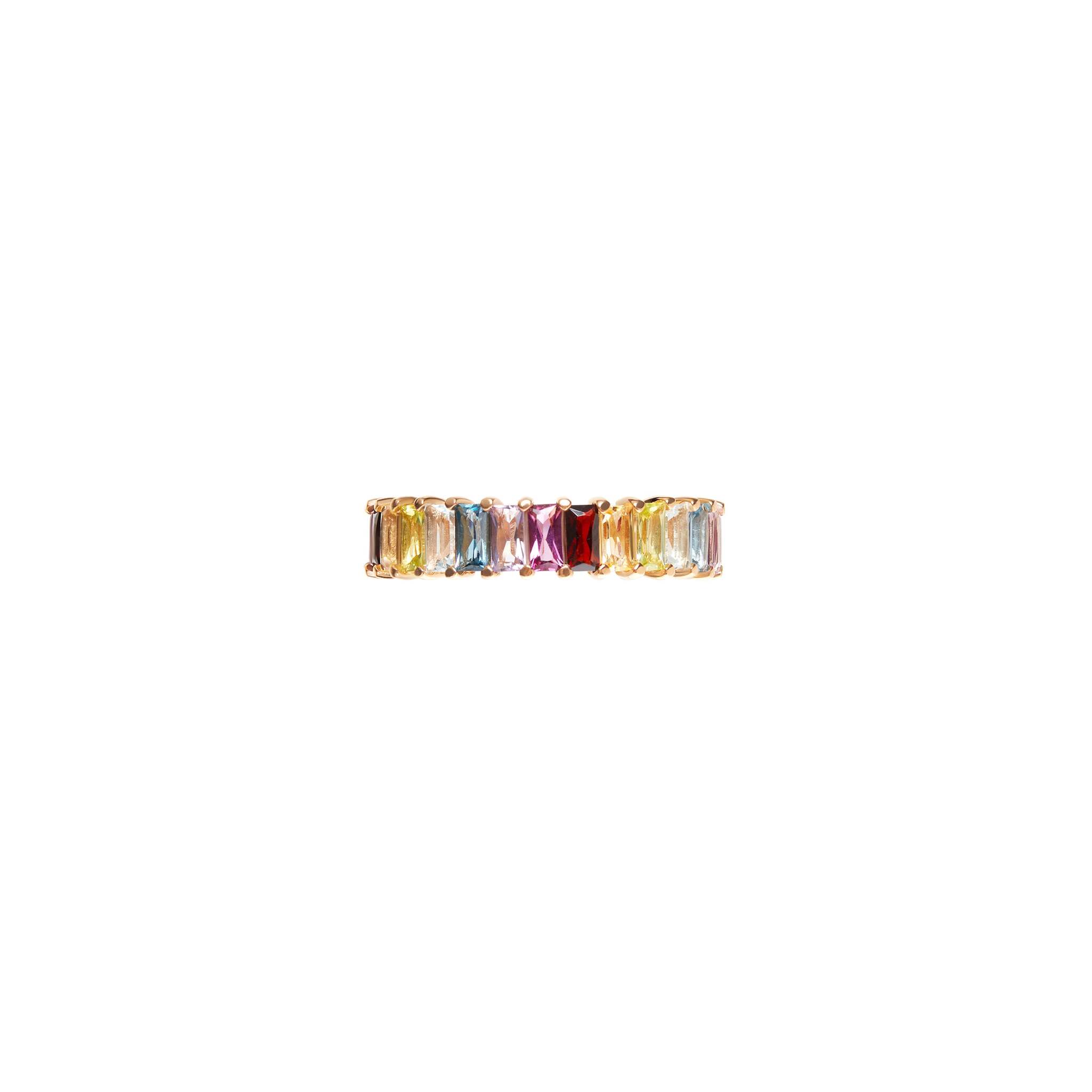 Кольцо Wide Gold Rainbow Ring
