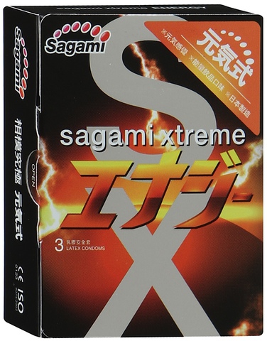 Презервативы Sagami Xtreme ENERGY с ароматом энергетика - 3 шт. - Sagami Sagami Xtreme Sagami Xtreme Energy №3