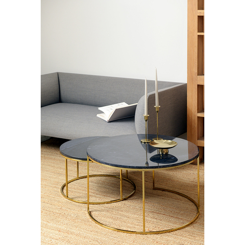 Столик приставной Berg Hans 80см черный мрамор