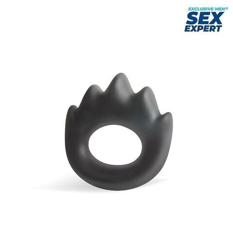 Черное эрекционное кольцо в форме пламени - Sex Expert SEX EXPERT SEM-55265