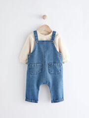 Боди и джинсовый комбинезон в комплекте для малышей Next Q96-677, Синий