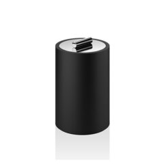 Decor Walther 0971464 Decor Walther Black Stone DMD L Баночка универсальная 16x10см, с крышкой, цвет: черный матовый / хром фото