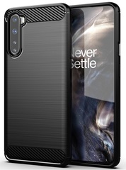 Чехол черного цвета для OnePlus Nord, серии Carbon (карбон дизайн) от Caseport
