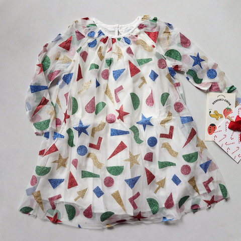 Платье Stella McCartney Kids Tulle Glitter Sticker