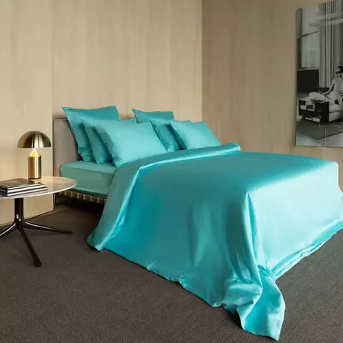 Постельное белье семейное Mollen светло-бирюзовое