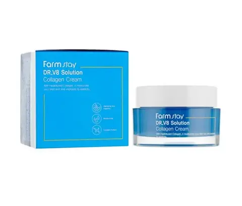 Farmstay Dr-V8 Крем для лица антивозрастной с коллагеном FarmStay Dr-V8 Solution Collagen Cream