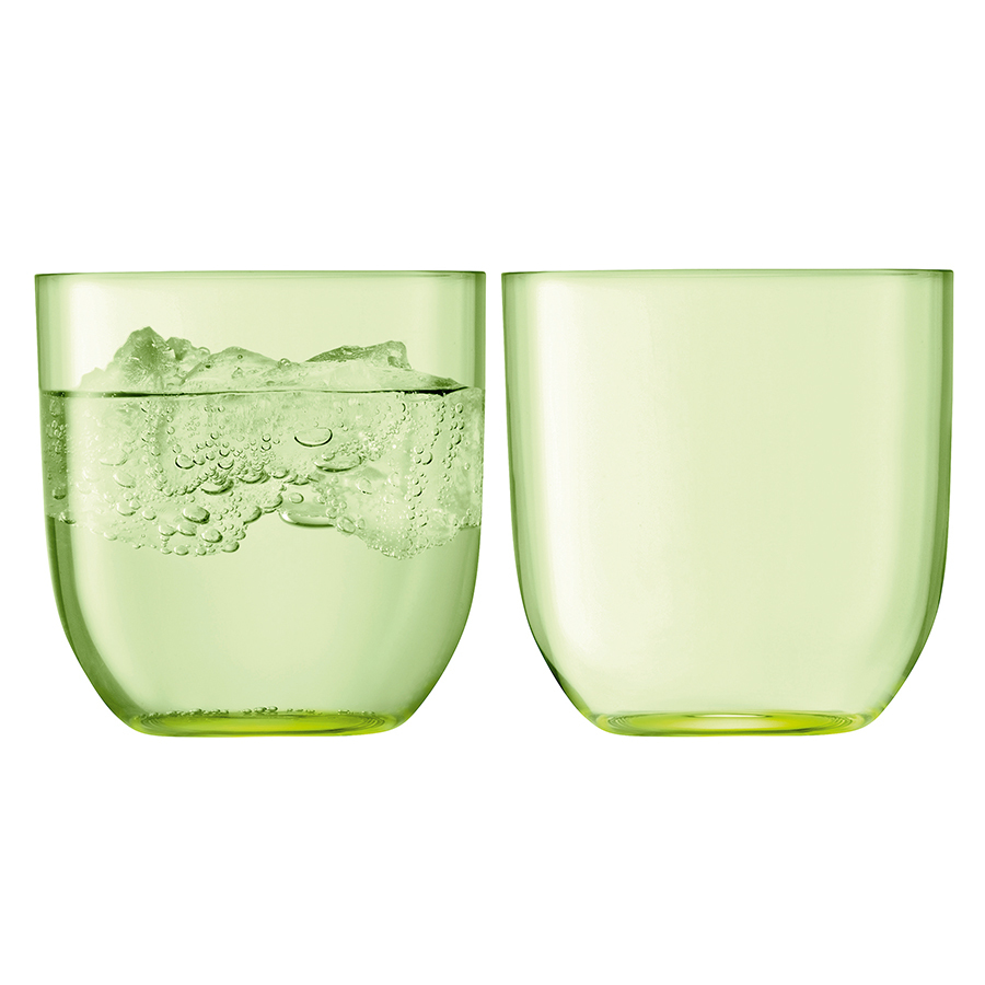 Набор из 2 стаканов для воды и виски «Hint», 400 мл зелёный