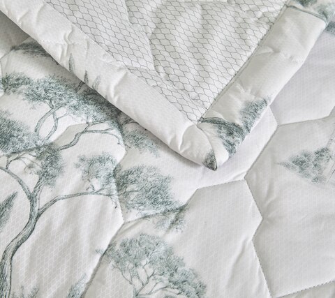 Покрывало стеганое 250х270 Blanc des Vosges Promenade sauge серо-зеленое