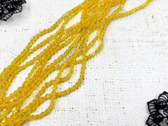 Бусины граненые Биконус, d 4 мм, 1 уп=10 нитей, 1 нить 45 см, янтарь