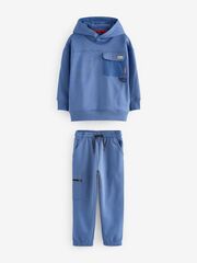 Толстовка с капюшоном и джоггеры в комплекте для мальчика Next B23-098, Синий