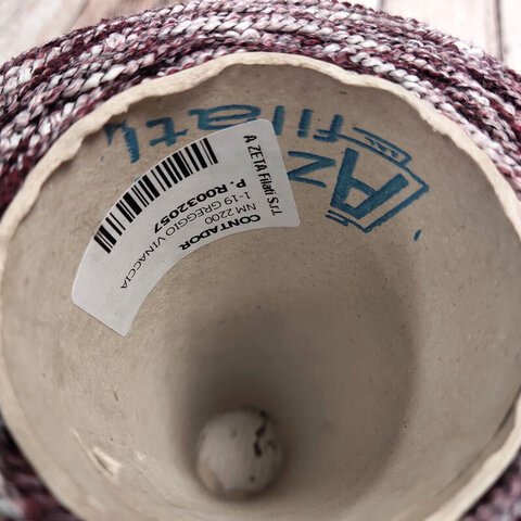 Пряжа фасонная CONTADOR 220 бело-бордовый