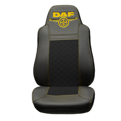 Чехлы DAF XF-105 (экокожа, черный, желтая строчка)