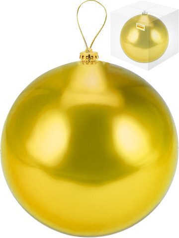 Ёлочный шар 30 см ,Праздничное настроение, золотой глянец