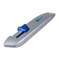 Нож технический КОБАЛЬТ Безопасный, трапециевидное лезвие 19 мм (3 шт. в комплекте), металлический (242-083)