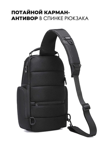 Картинка рюкзак однолямочный Ozuko 9805 Blue - 7