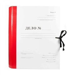 
          Папка архивная "Дело" А4, 100мм, (форма 21), бумвинил, с Г-образным гребешком, шнурки, красная