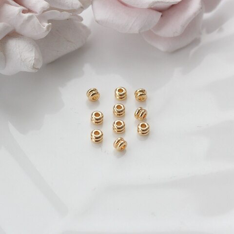 Бусина разделитель (спейсер), 4*3 мм, позолота, Р041