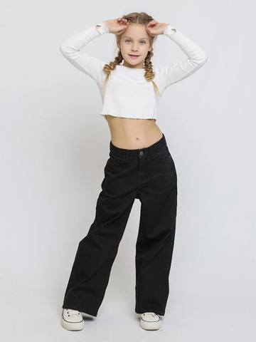 005_ДО24 Джинсы (брюки) для девочки, черный