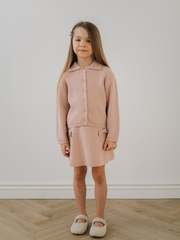 Кардиган с воротником, Пудровый