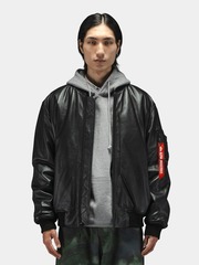 Куртка кожаная мужская ALPHA INDUSTRIES LEATHER MA-1 FLIGHT JACKET