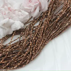 Гематин гематит, кубик усеченый, 1,8 мм, шоколад, 1 нить, ГМ099